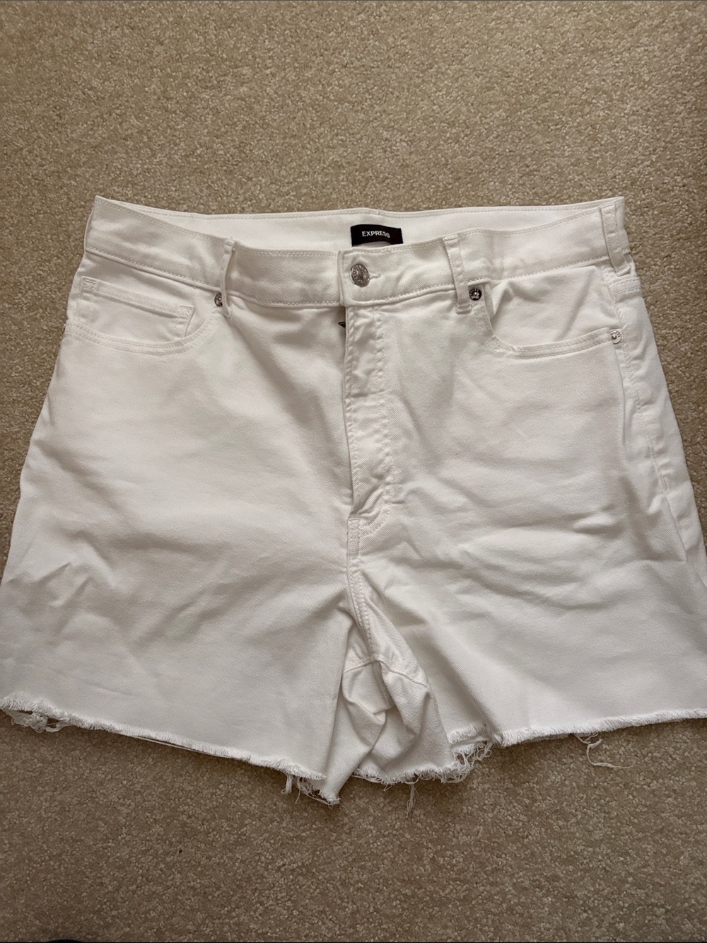 Express White Midi Shorts
